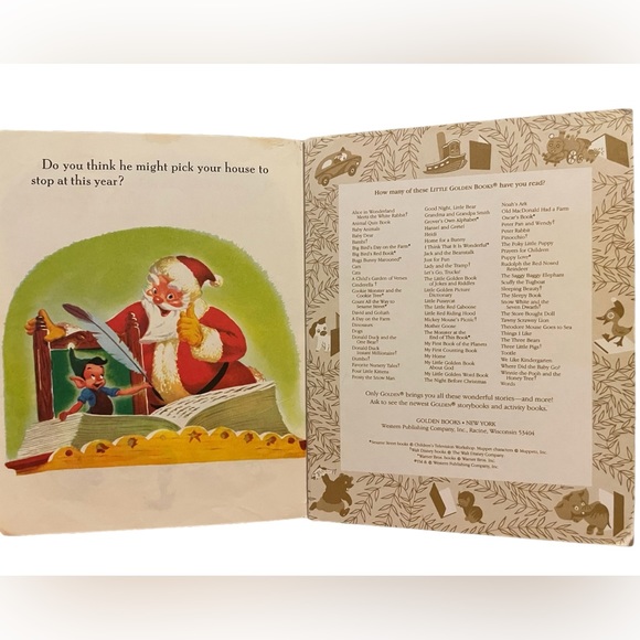 Disney’s A Little Golden Book Santa’s Toy Shop children’s book vintage - Picture 5 of 6